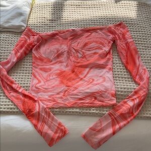 Superdown Coral Swirl Long Sleeve Top